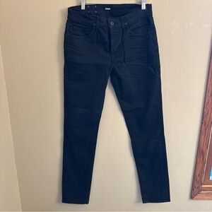Hudson AXL Skinny Jeans Size 32 Black Cotton & Elastane Button Fly